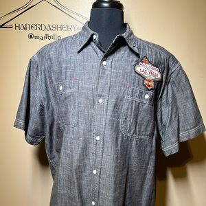 Motorcycle Shirt w/Harley Davidson Patches